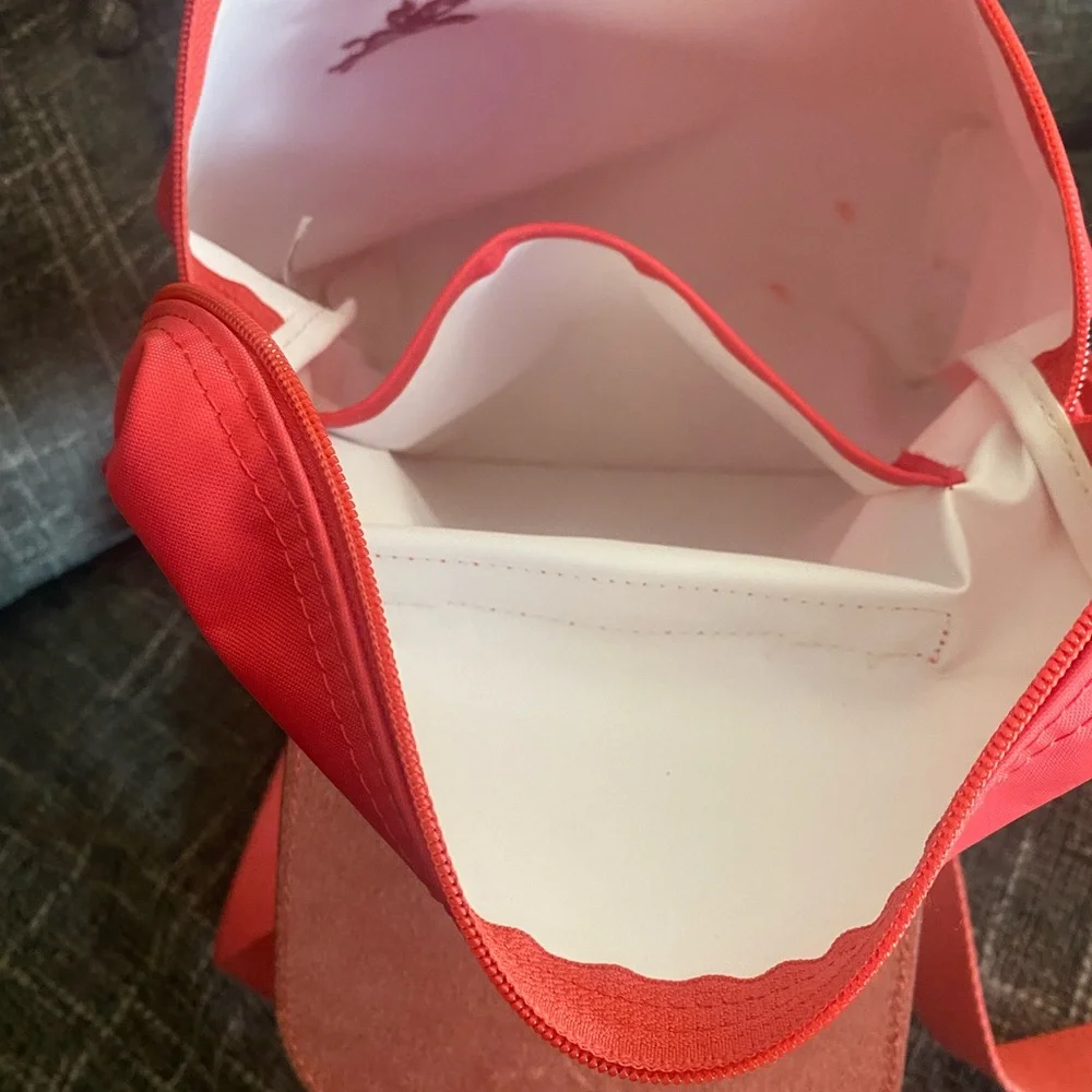Longchamp Coral Pink Backpack Adjustable Straps - Picture 13 of 14